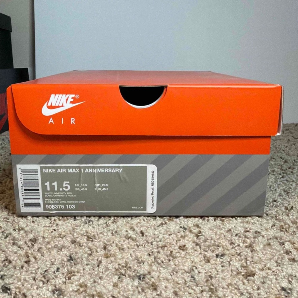 Nike Air Max 1 OG Anniversary 'Red' 2017 - Picture 6 of 6